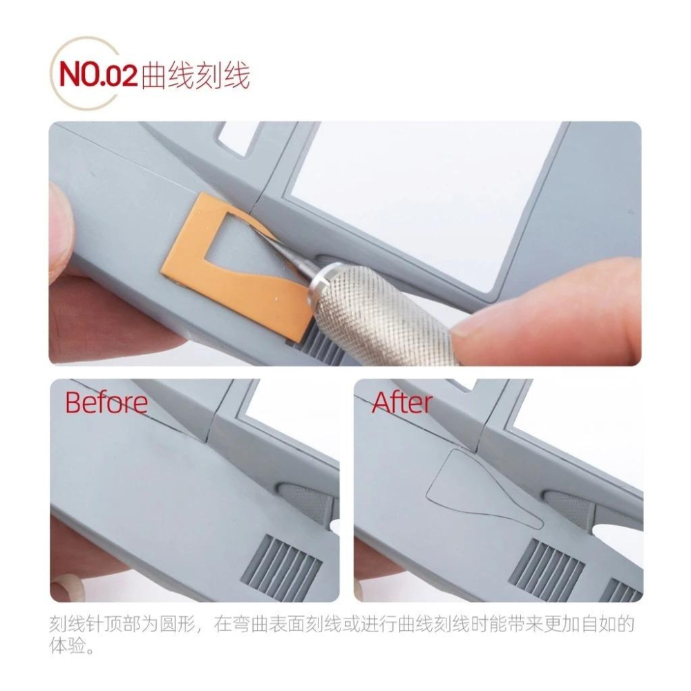 (大鳥叔叔模型) 喵匠 HobbyMio 刻線針 三棱鎢鋼刮刀刀頭 筆刀柄 三菱刻線刀-細節圖7