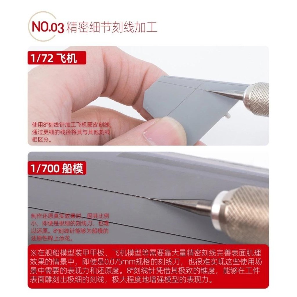 (大鳥叔叔模型) 喵匠 HobbyMio 刻線針 三棱鎢鋼刮刀刀頭 筆刀柄 三菱刻線刀-細節圖8
