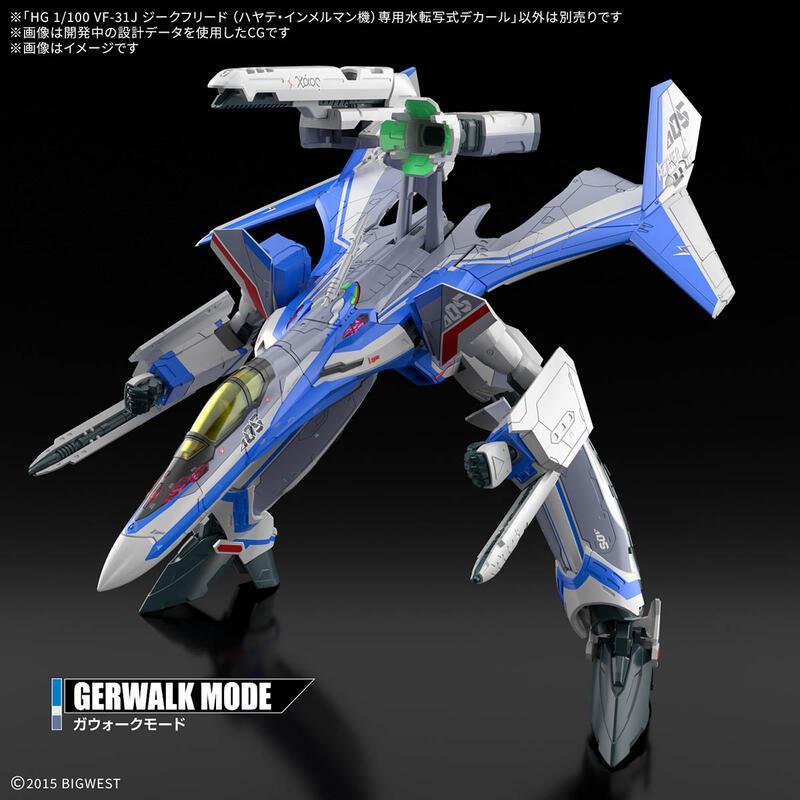 (大鳥叔叔模型) BANDAI HG 1/100 超時空要塞 VF-31J 英雄式 (疾風 英麥曼機)專用水貼紙-細節圖5
