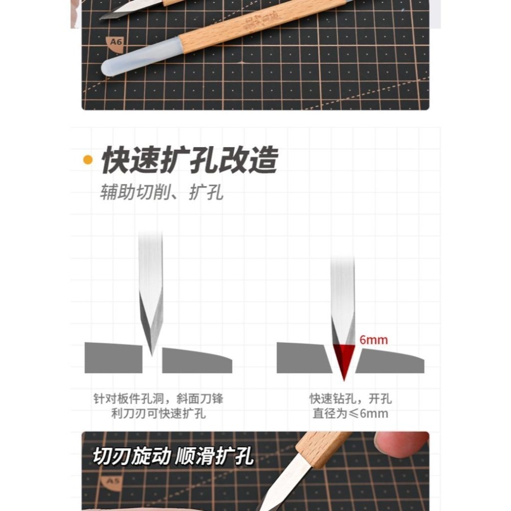 (大鳥叔叔模型) 模式玩造 MS097 MS-097 雙頭 寬口推刀 水口切割合模線 分模線刮刀 雙頭三稜刮刀 修除毛邊-細節圖4