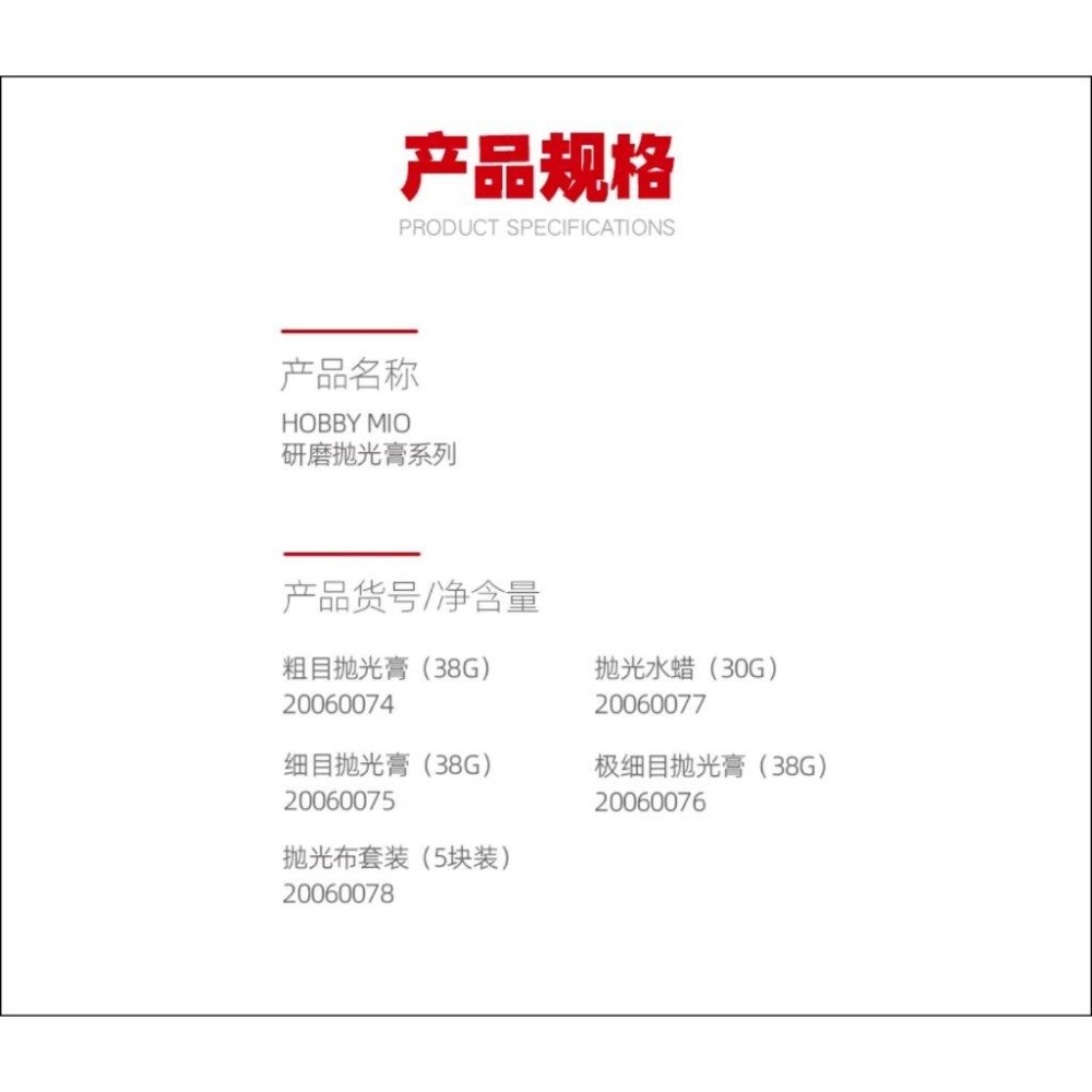 (大鳥叔叔模型) 喵匠 HobbyMio 研磨膏 拋光蠟 粗目 細目 極細目 水蠟 研磨布 模型用-細節圖6