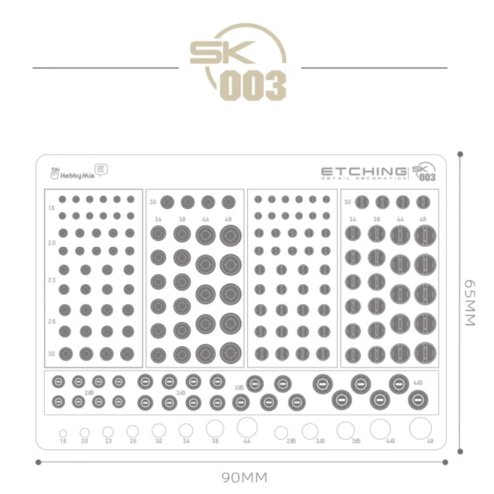 (大鳥叔叔模型) 喵匠 HobbyMio SK003 模型改造用 通用蝕刻片 模型通用高精度細節改造蝕刻片-細節圖4