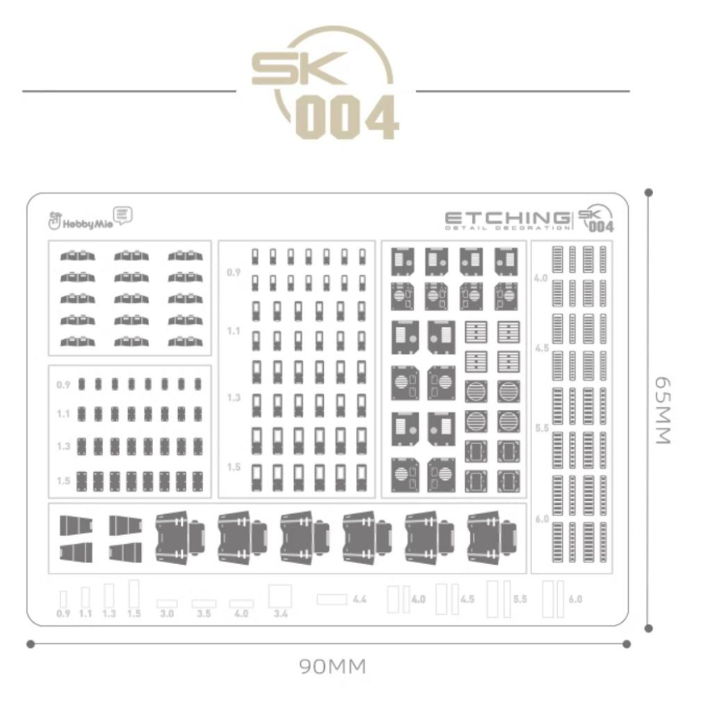 (大鳥叔叔模型) 喵匠 HobbyMio SK004 模型改造用 通用蝕刻片 模型通用高精度細節改造蝕刻片-細節圖4