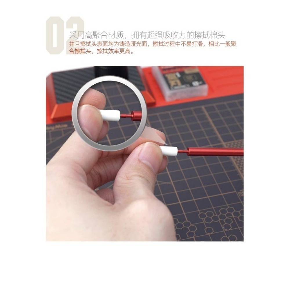 (大鳥叔叔模型) 喵匠 Hobbymio 模型專用  墨線擦拭棒 擦拭棒 鋁合金材質 斜頭重複使用-細節圖4