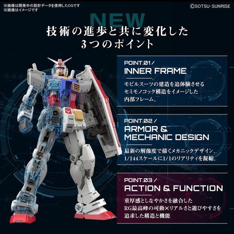 (大鳥叔叔模型)BANDAI [現貨] 鋼彈1/144 RG 40 RG40 RX-78-2 初鋼 Ver.2.0-細節圖2