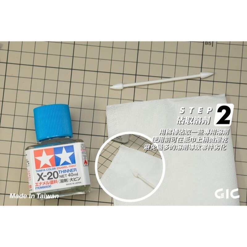 (大鳥叔叔模型)GiC TC-12 TC12 墨線液擦拭 低膨脹拭線棒 棉花棒 25入 (小)-細節圖3