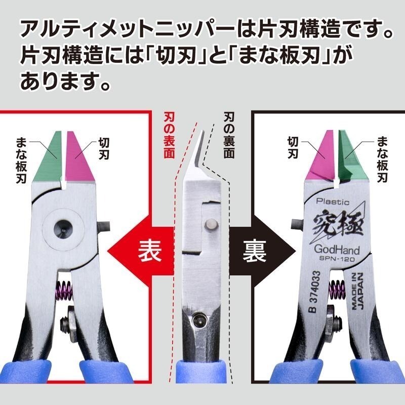 (大鳥叔叔模型)GodHand神之手 現貨新包裝SPN-120 SPN120 5.0究極 模型專用超薄刃 單刀刃 斜口鉗-細節圖3