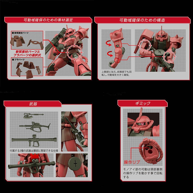 (大鳥叔叔模型)BANDAI 鋼彈1/144 HGUC#234 夏亞專用 薩克2 Char＇s MS-06S Zaku-細節圖4