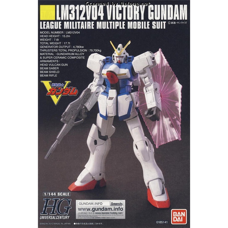 (大鳥叔叔模型)BANDAI 鋼彈1/144 HGUC#165 V鋼彈-細節圖3