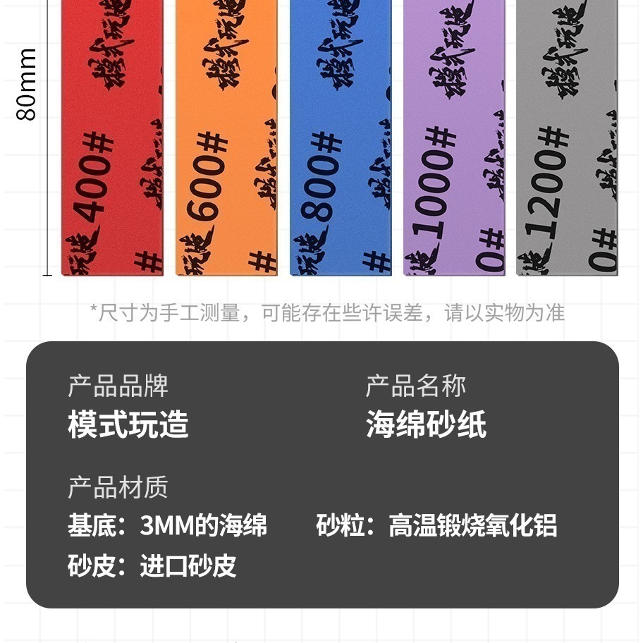 (大鳥叔叔模型) 模式玩造 MS119 MS-119  海綿砂紙 模型曲面拋光  5合1 10裝入-細節圖4