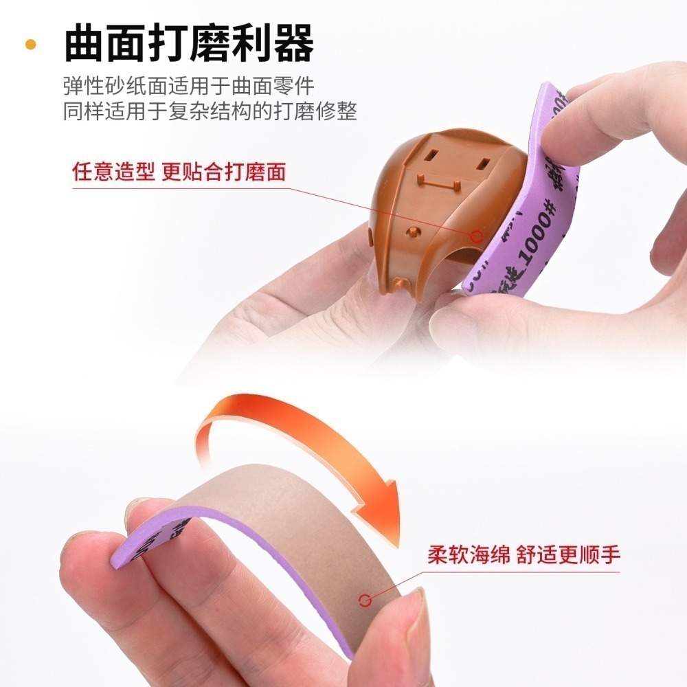 (大鳥叔叔模型) 模式玩造 MS119 MS-119  海綿砂紙 模型曲面拋光  5合1 10裝入-細節圖6