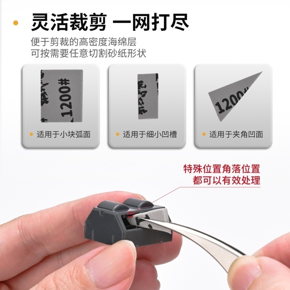 (大鳥叔叔模型) 模式玩造 MS119 MS-119  海綿砂紙 模型曲面拋光  5合1 10裝入-細節圖7