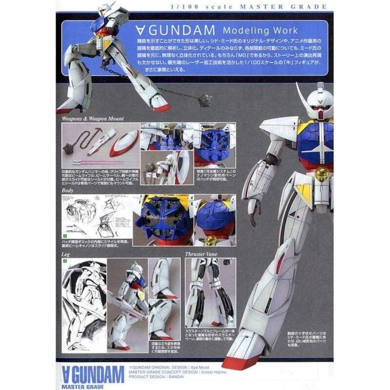 (大鳥叔叔模型)BANDAI 鋼彈1/100 MG 鋼彈 鋼普拉 逆A ∀鋼彈 Turn A GUNDAM-細節圖2