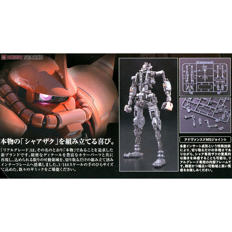 (大鳥叔叔模型)BANDAI 鋼彈 1/144 RG02 RG 02 MS-06S Zaku II 夏亞專用薩克 鋼彈-細節圖4
