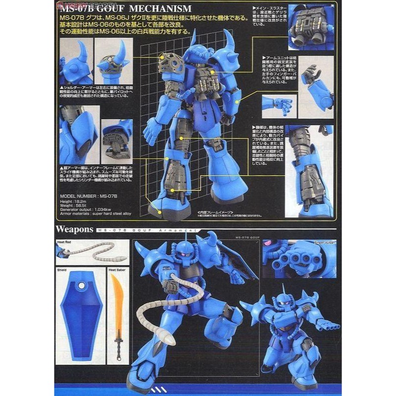 (大鳥叔叔模型)BANDAI MG 1/100 MG MS-07B GOUF 古夫 2.0-細節圖5