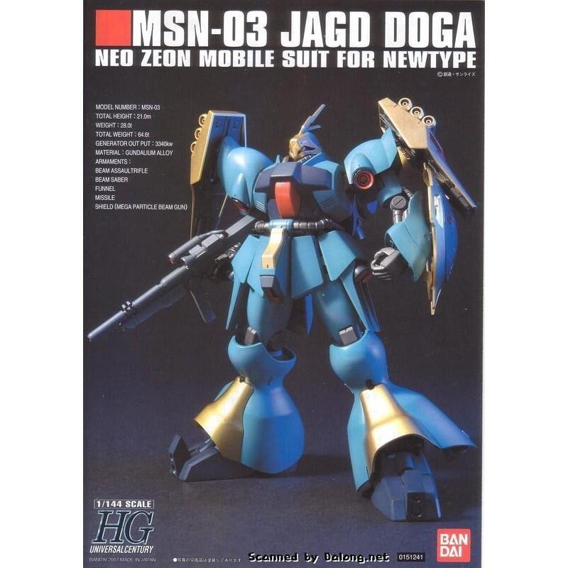 (大鳥叔叔模型)BANDAI 鋼彈1/144 HGUC#083 MSN-03 JAGD DOGA亞克托德卡裘尼-細節圖3