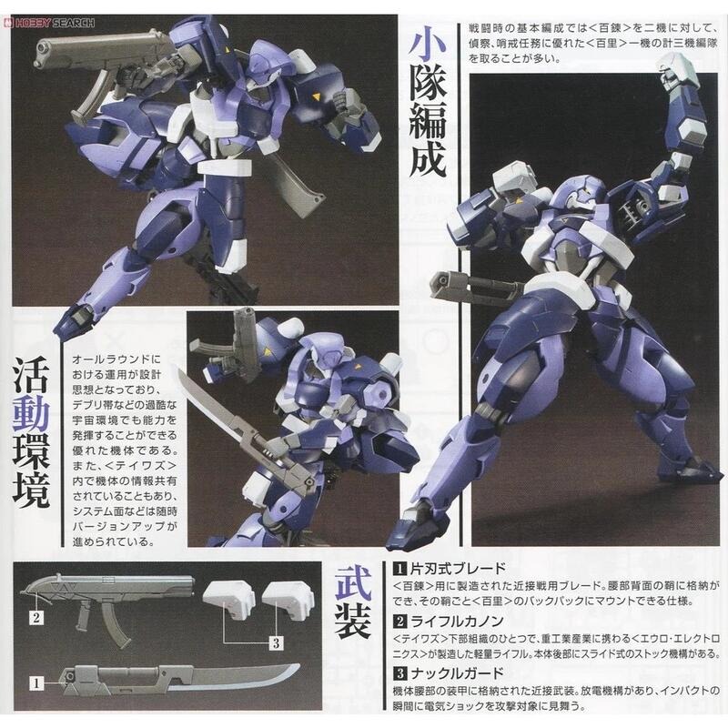 (大鳥叔叔模型)BANDAI鋼彈1/144 HG IBO#006 HYAKUREN 百鍊-細節圖2