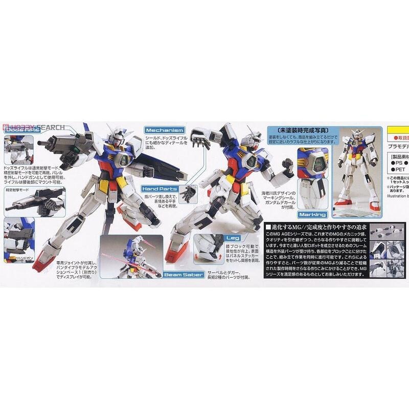 (大鳥叔叔模型)BANDAI 鋼彈1/100 MG AGE-1 基本型 Gundam AGE-1 Normal-細節圖3