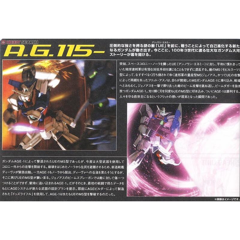(大鳥叔叔模型)BANDAI 鋼彈1/100 MG AGE-1 基本型 Gundam AGE-1 Normal-細節圖5