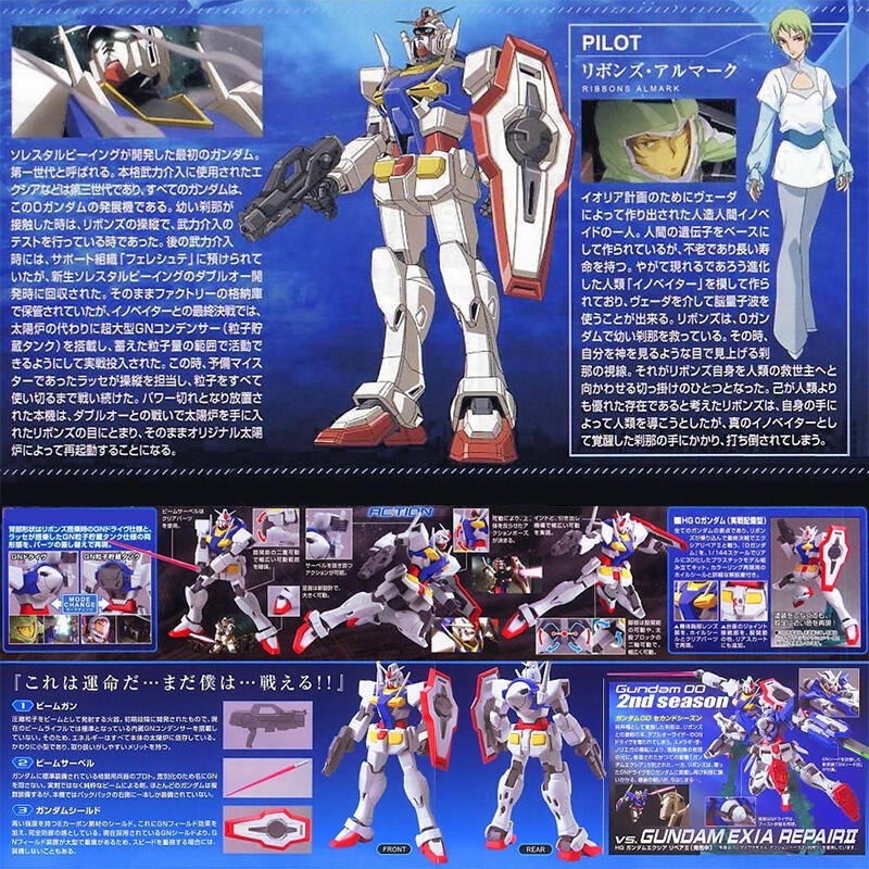 (大鳥叔叔模型)BANDAI 鋼彈1/144 HG00#45 GN-000 0 GUNDAM實戰配備型-細節圖2