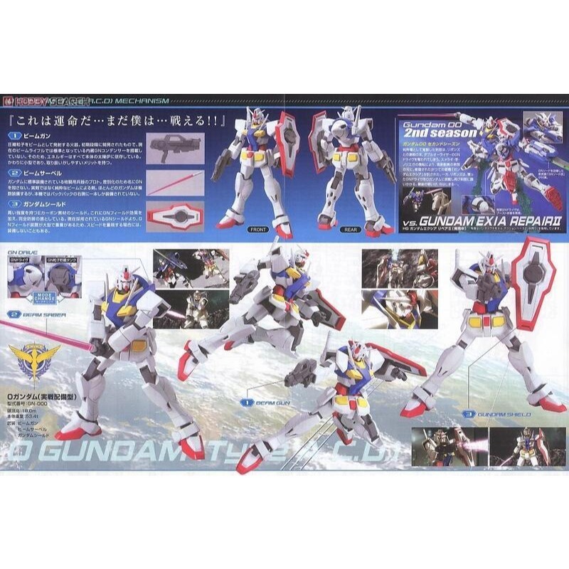 (大鳥叔叔模型)BANDAI 鋼彈1/144 HG00#45 GN-000 0 GUNDAM實戰配備型-細節圖3