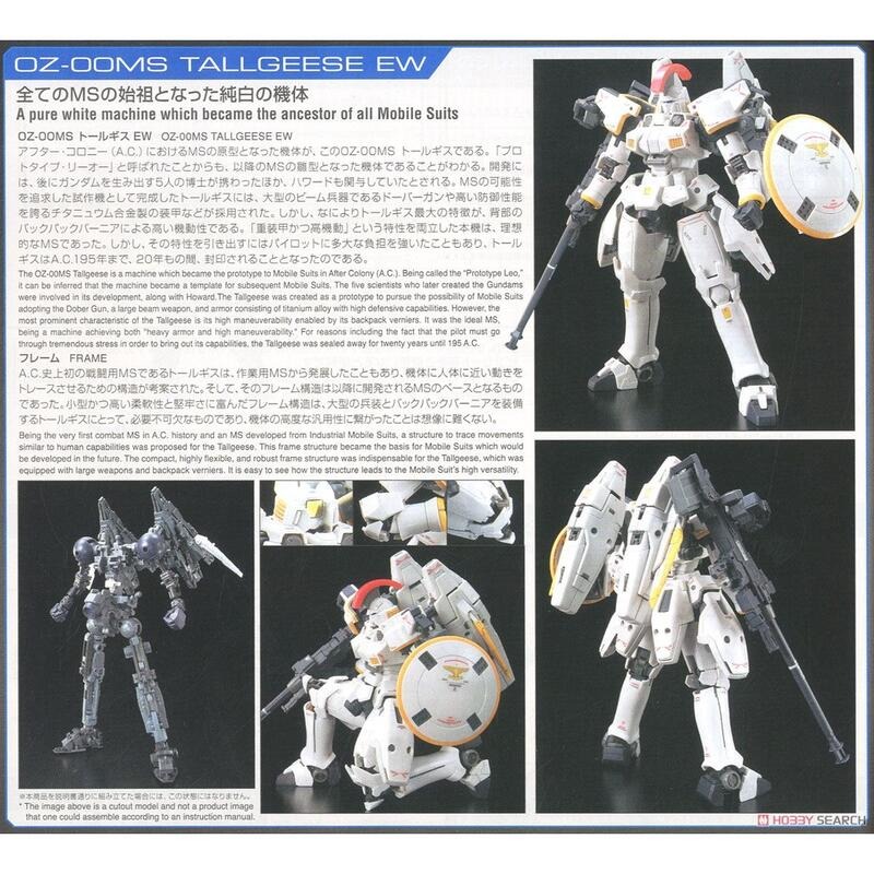 (大鳥叔叔模型)BANDAI RG28 RG 28 托爾吉斯 EW OZ-00MS Tallgeese 鋼彈W-細節圖4