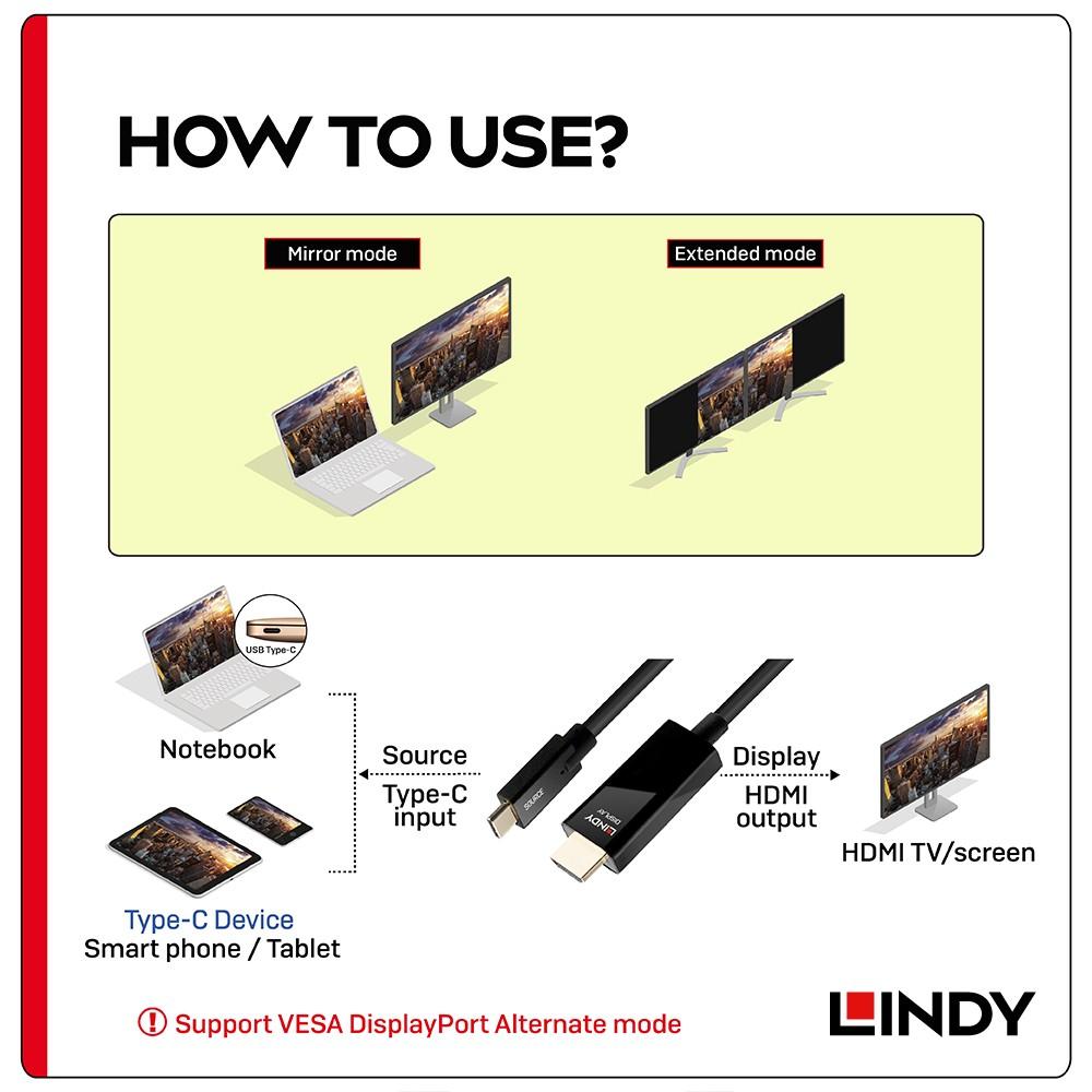 【LINDY】林帝 主動式USB3.1 Type-C to HDMI HDR轉接線-細節圖4