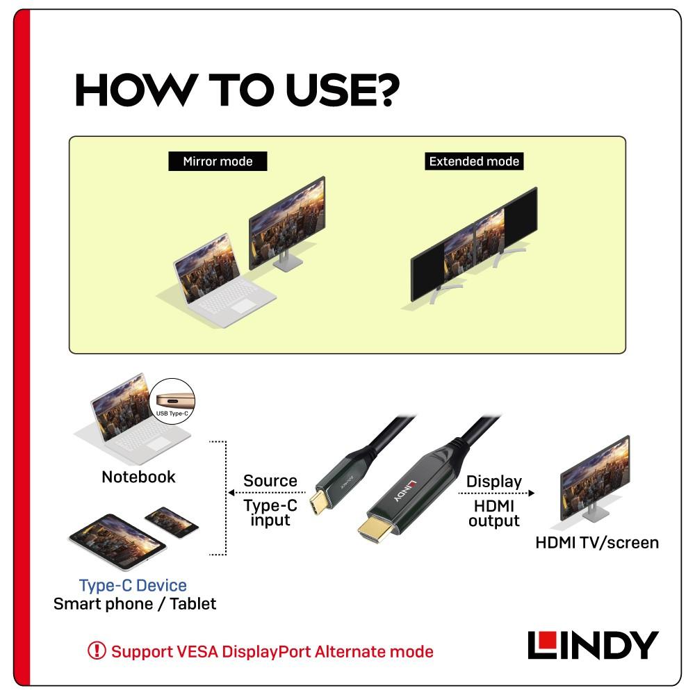 【LINDY】林帝 主動式USB3.1 Type-C to HDMI HDR轉接線-細節圖8