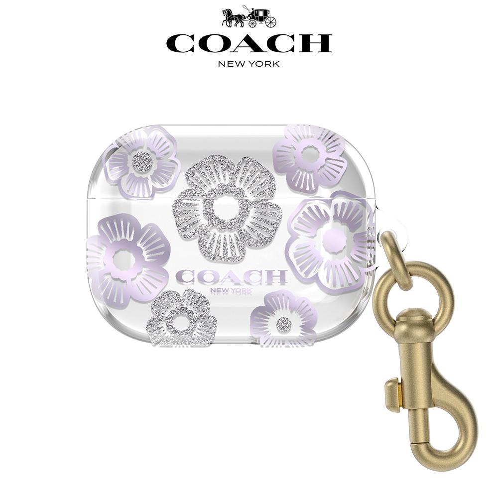 【COACH】AirPods Pro 精品保護套-紫色茶花