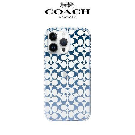 Coach iPhone 14 Pro Max 精品手機殼 漸層藍經典大C