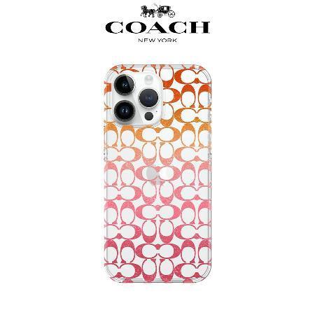 Coach iPhone 14 Pro Max 精品手機殼 粉紅經典大C