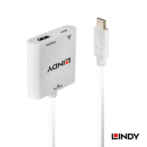 【LINDY】林帝 主動式USB3.1 Type-C to HDMI2.0 4K/60Hz轉接器帶PD功能