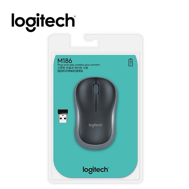 【Logitech 羅技】M186 無線滑鼠 黑色 完美首選✨-細節圖2