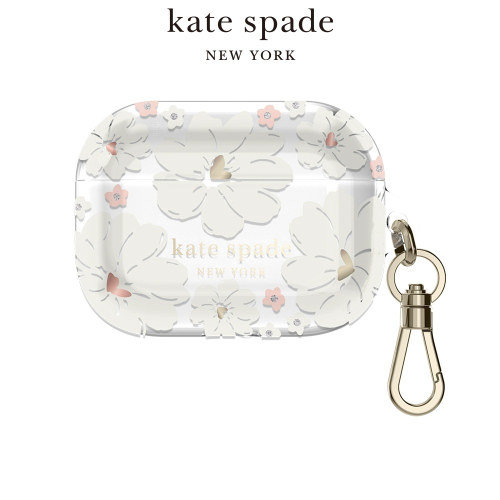 【Kate spade】AirPods Pro (第 2 代) 精品耳機殼 保護套 純白牡丹