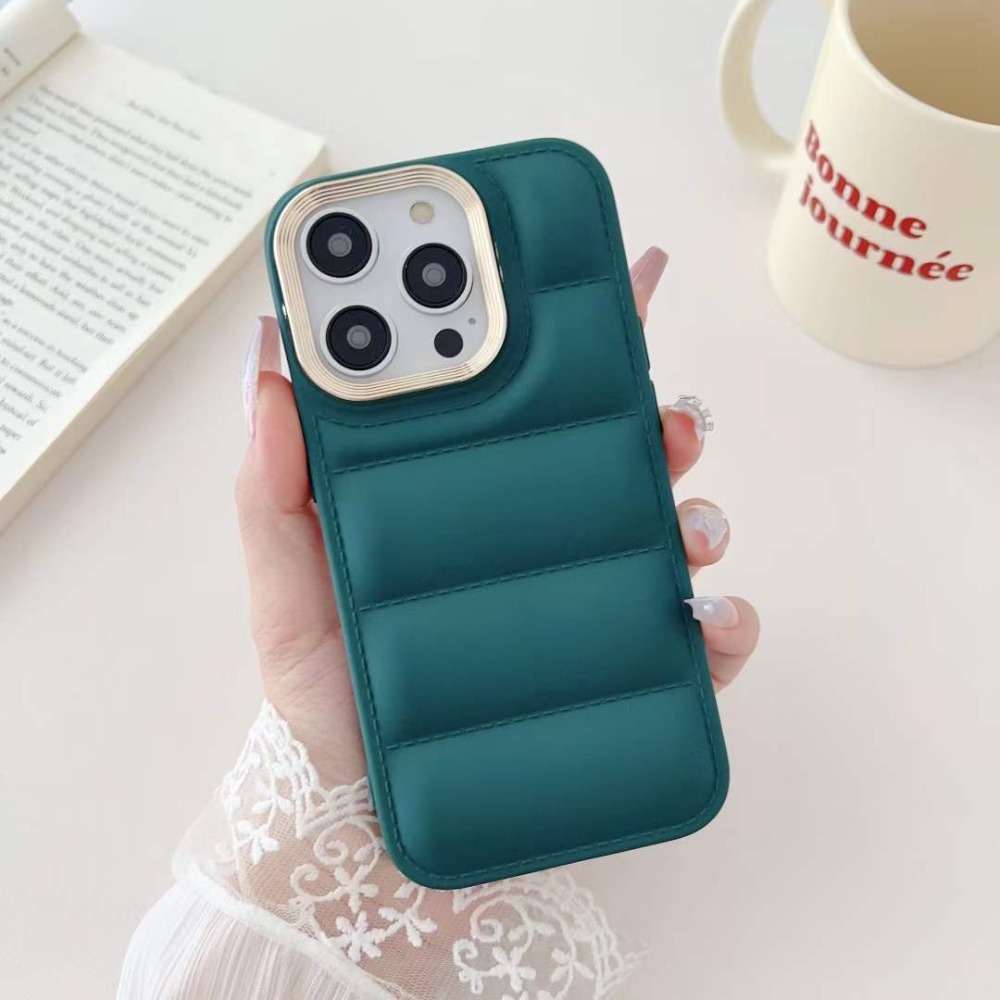 iphone 11 12 13 14 pro max 金屬鏡頭圈羽絨外套造型手機殼 軟殼 電鍍 防摔 矽膠 高於鏡頭-細節圖5