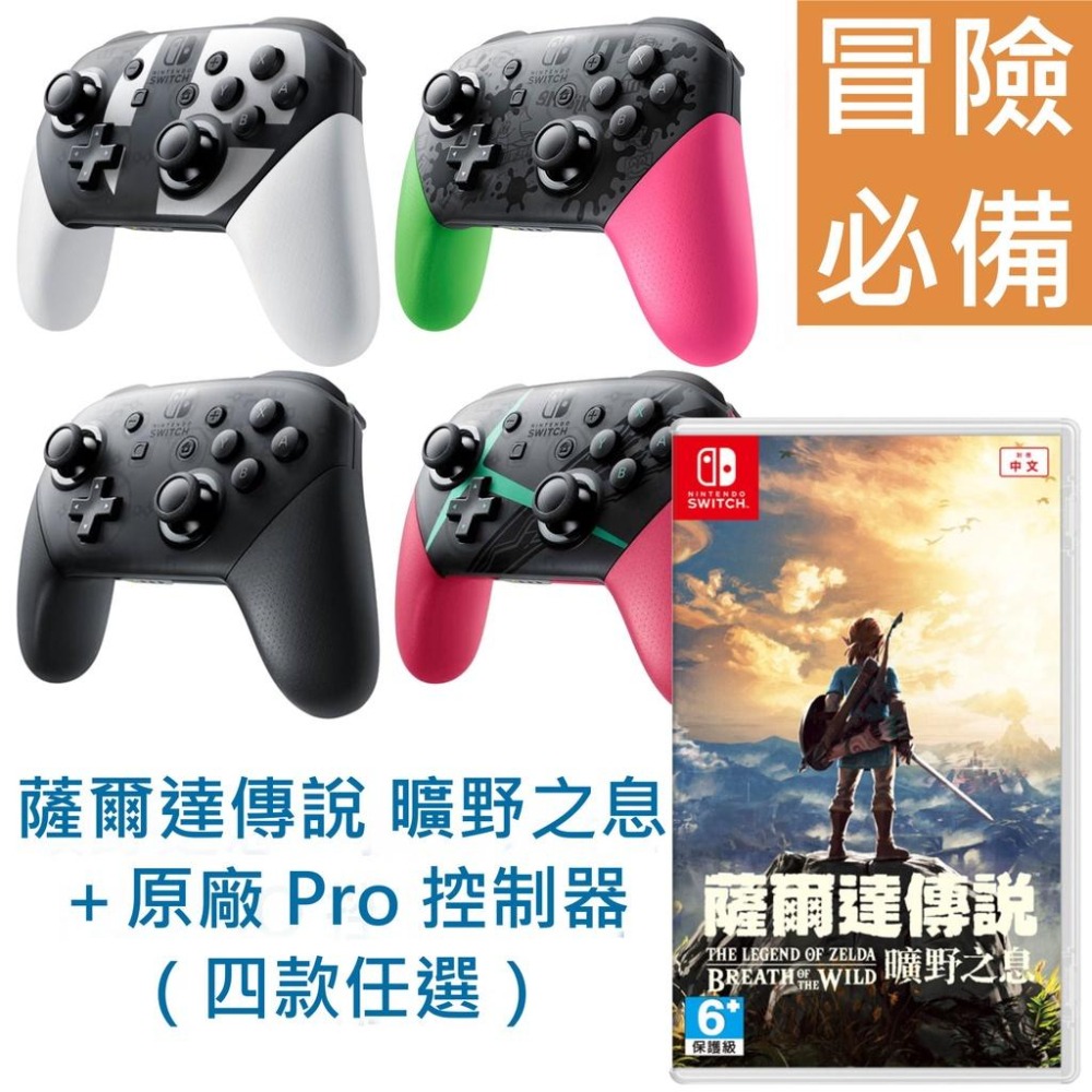 NS Switch 薩爾達傳說 曠野之息＋原廠 Pro 控制器 手把 【荒野之息必買組】台灣公司貨全新品【台中星光電玩】-細節圖3