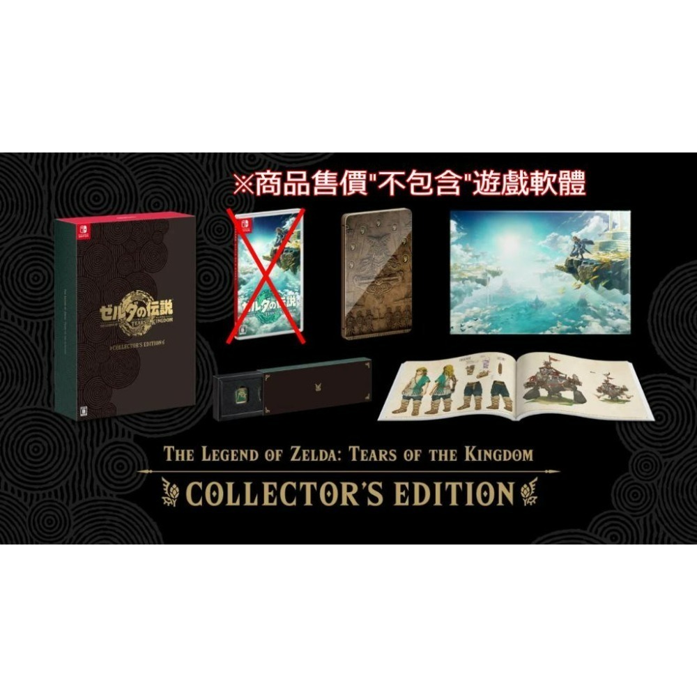 【豪華版升級包】 NS Switch 薩爾達傳說 王國之淚 限定版【美術書＋鐵盒＋海報＋徽章】全新品【不含遊戲】台中星光-細節圖4
