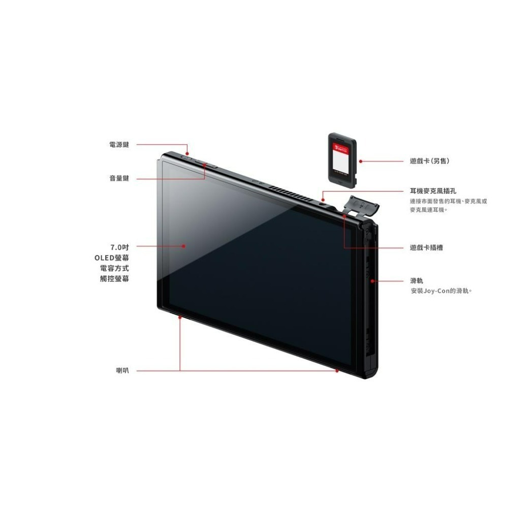 【Switch OLED】 主機本體 螢幕 7吋液晶 + 鋼化貼【盒裝公司貨 不含JOY-CON和底座】台中星光電玩-細節圖6