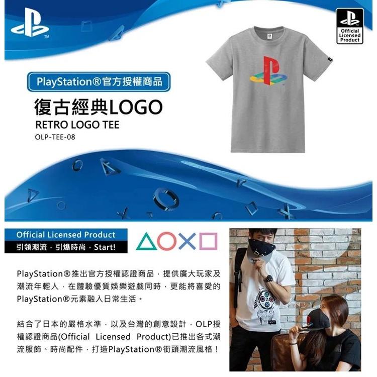 【SONY原廠授權】 PlayStation Retro復古經典彩色LOGO 灰色 T恤 短袖 【特典商品】台中星光電玩-細節圖2