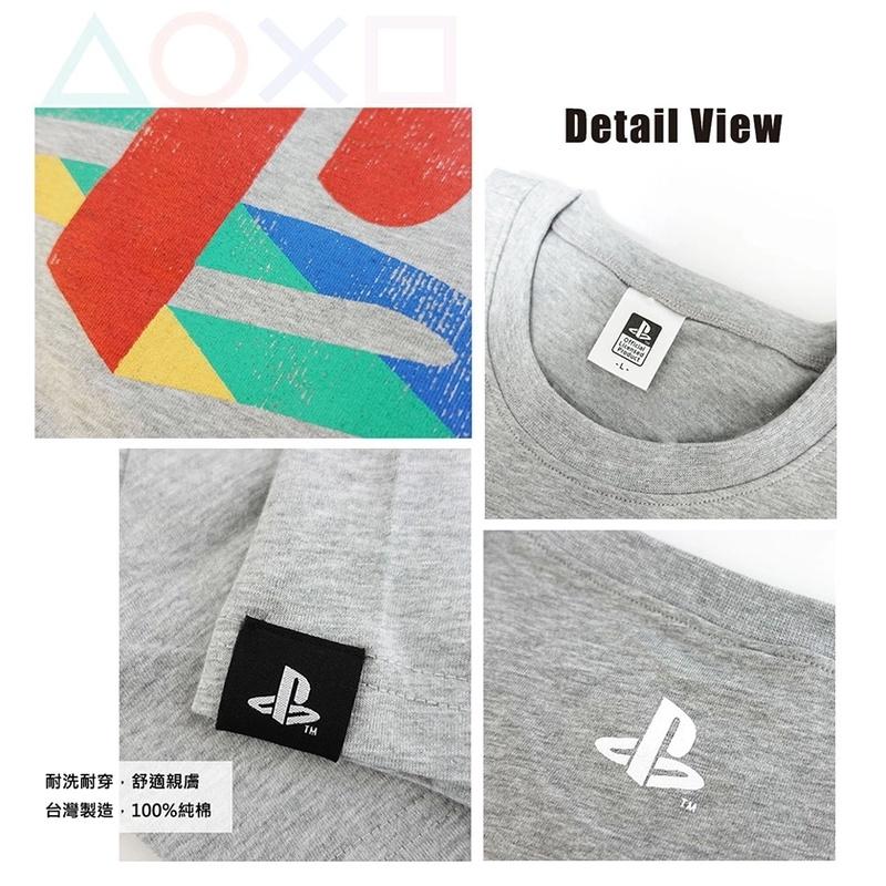 【SONY原廠授權】 PlayStation Retro復古經典彩色LOGO 灰色 T恤 短袖 【特典商品】台中星光電玩-細節圖3