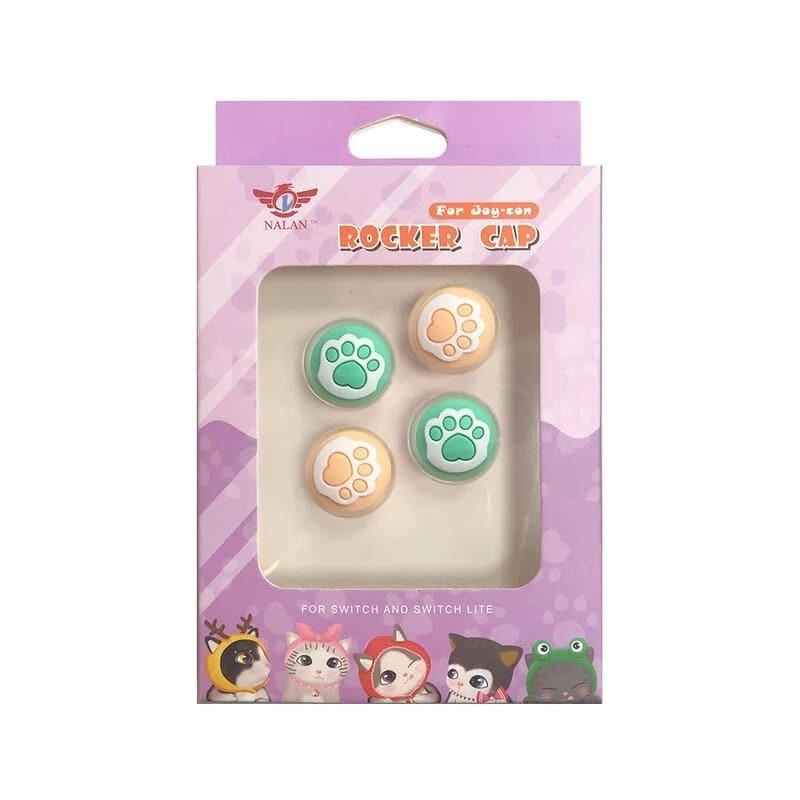 【NS周邊】NALAN 正品 SWITCH Joy-Con 手把 貓咪肉球 貓爪 類比套 搖桿帽 【綠粉色】台中星光電玩-細節圖4