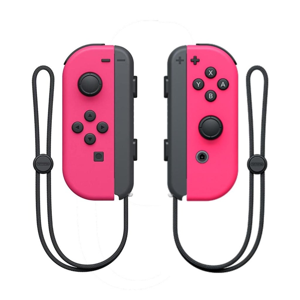 NS週邊】 Switch Joy-Con 電光粉紅色左右手控制器黑色腕帶雙手把【台灣