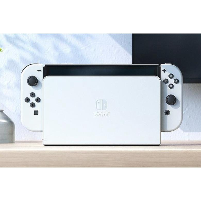 NS週邊】Switch OLED 白色原廠主機底座電視轉接盒新增有線網路插孔