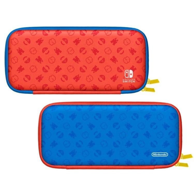 Nintendo Switch 瑪利歐 亮麗紅X亮麗藍 主機攜行包 收納包＋保護貼＋卡匣收納＋直立架 【台中星光電玩】-細節圖6