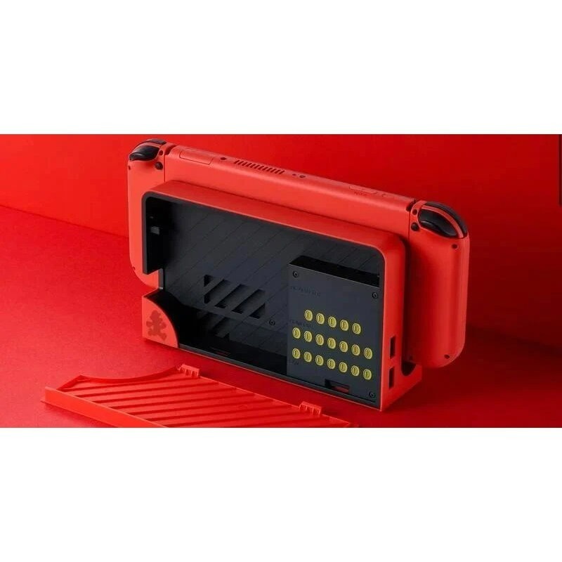 【NS週邊】 Switch OLED 瑪利歐亮麗紅 原廠主機底座 充電＋變壓器＋HDMI 台灣公司貨 裸裝新品【星光】-細節圖8
