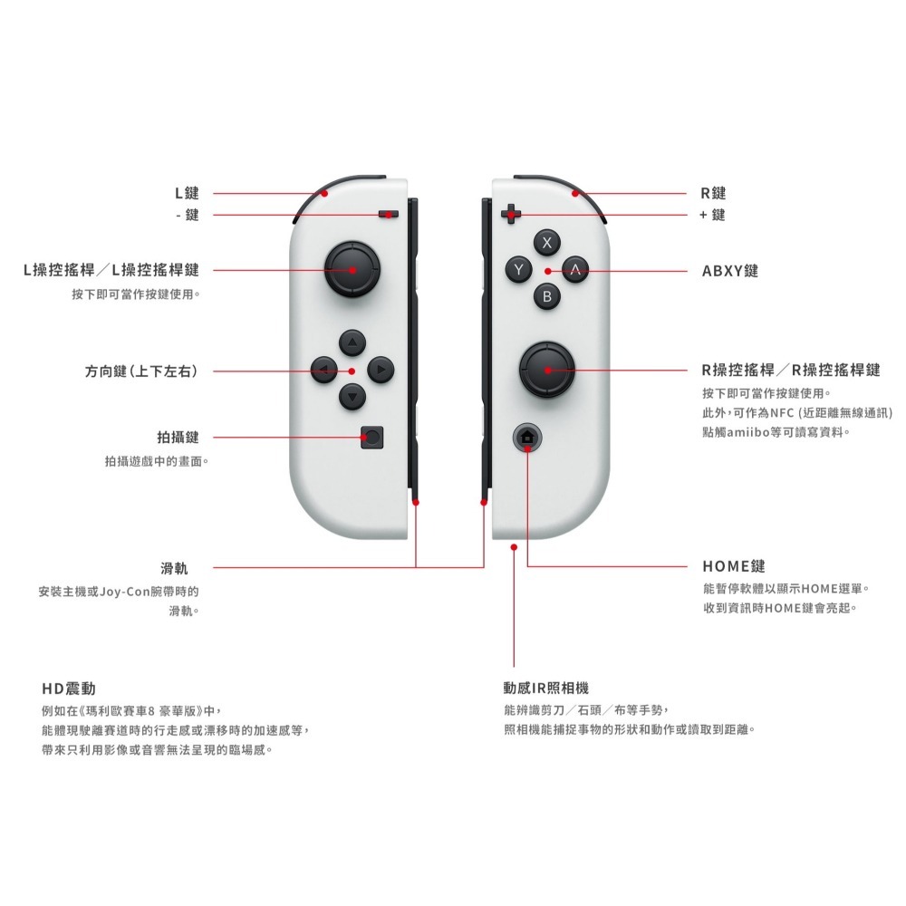 【NS週邊】Switch OLED 瑪利歐亮麗紅 Joy-Con ＋TPU手把保護殼 左右手控制器 馬力歐【裸裝新品】-細節圖7