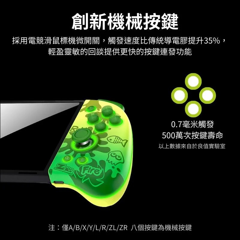 L767【菁英版】 NS Switch 良值 Joy-Con 斯普拉遁 漆彈主題 三代菁英手把 【台中星光電玩】-細節圖5