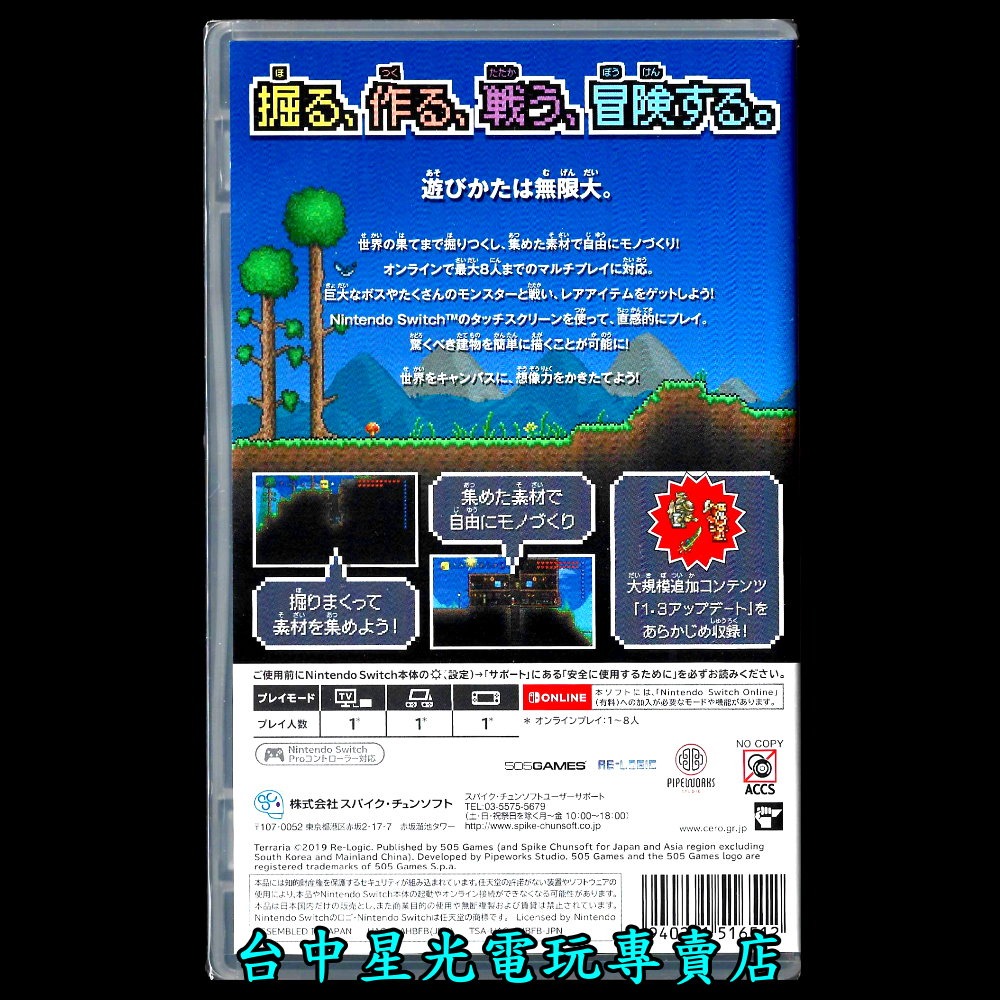 【NS原版片】☆ Switch Terraria 泰拉瑞亞 ☆ 中文版全新品【台中星光電玩】YG-細節圖4