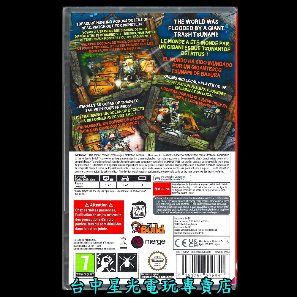 【NS原版片】☆ Switch 垃圾水手 Trash Sailors 多人合作 饑荒 ☆ 中文版全新品【台中星光電玩】-細節圖4