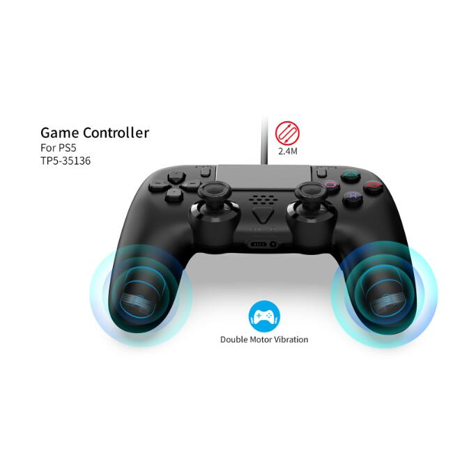 【PS5周邊】控制器 DOBE PS5有線手把 2.4米 連發 巨集自定義 LED燈光 黑色 TP5-35136【星光】-細節圖5